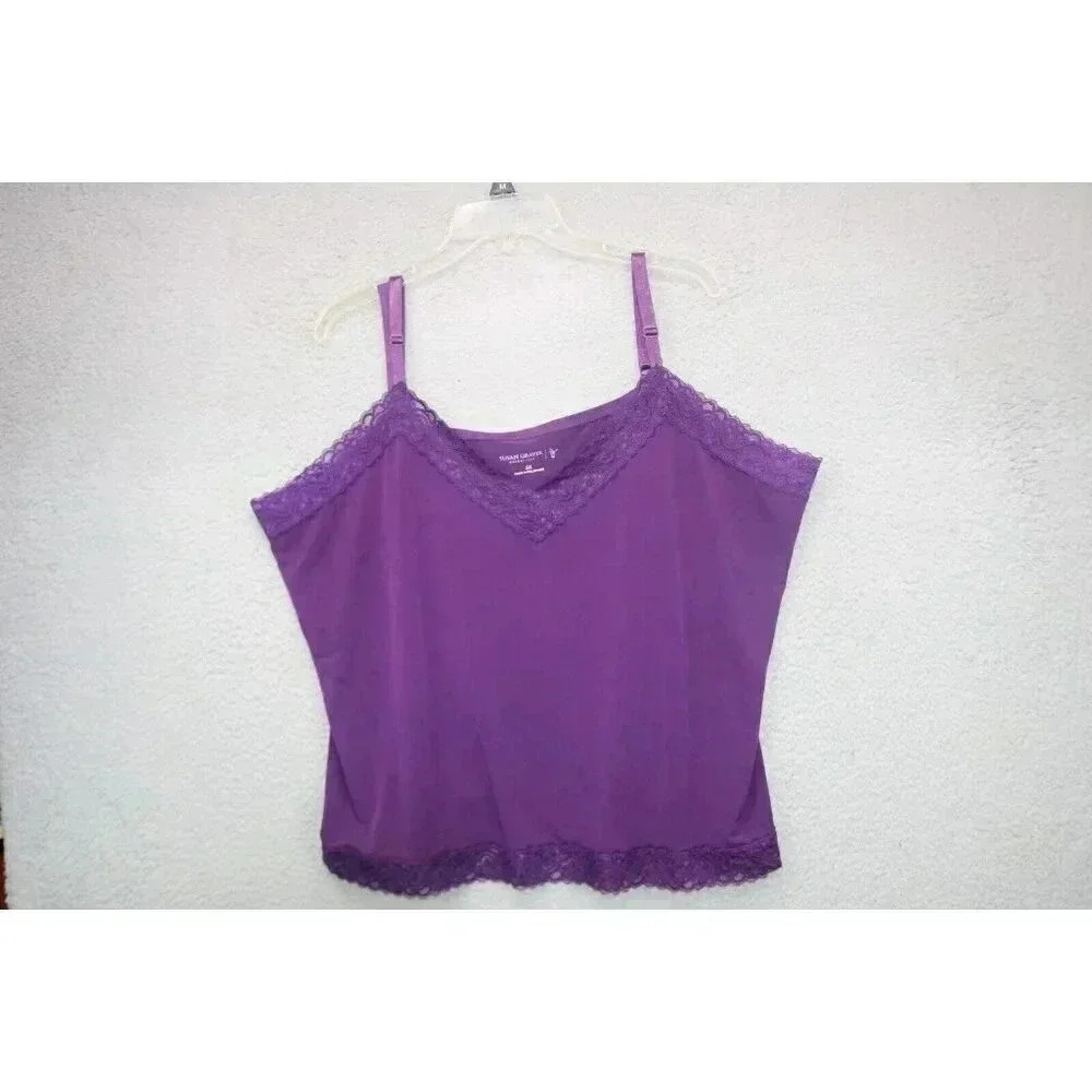 Susan Graver Essentials Purple Cami-Size 3X-Adjustable Straps